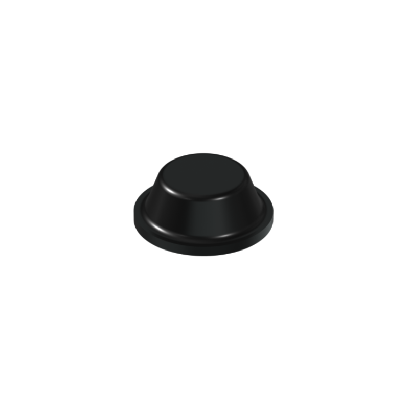 Black PD2075 self-adhesive flat topped bumper measuring 8 mm x 3 mm