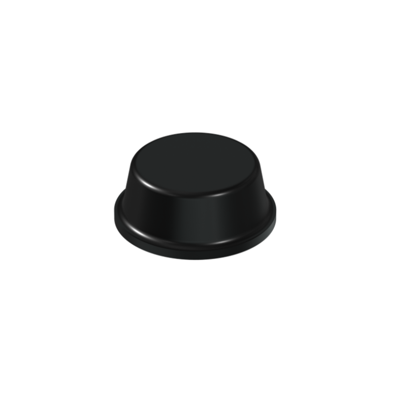 Black PD2104 self-adhesive flat topped bumper measuring 10 mm x 4 mm