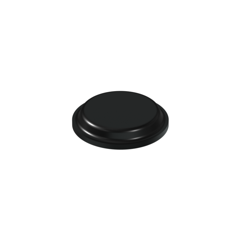 Black PD2120 self-adhesive flat topped bumper measuring 10.1 mm x 1.8 mm