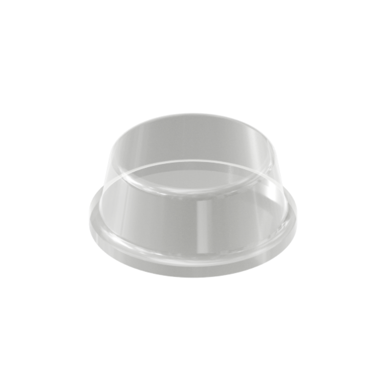 Clear PD2014 self-adhesive flat topped bumper measuring 14 mm x 4.5 mm