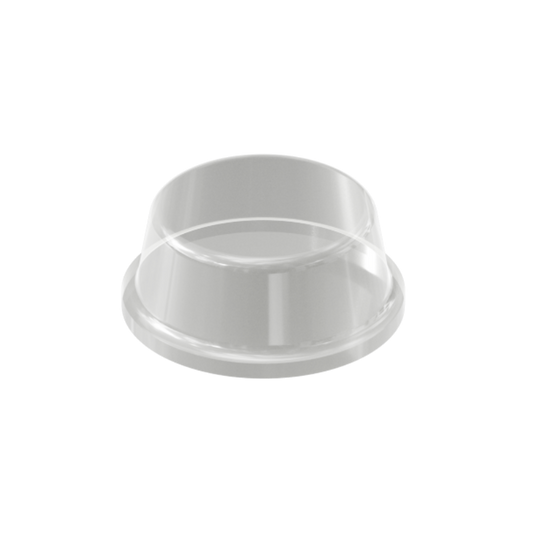 Clear PD2014 self-adhesive flat topped bumper measuring 14 mm x 4.5 mm