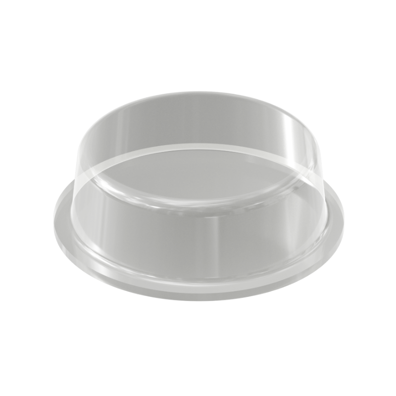 Clear PD2020 self-adhesive flat topped bumper measuring 20 mm x 6.2 mm