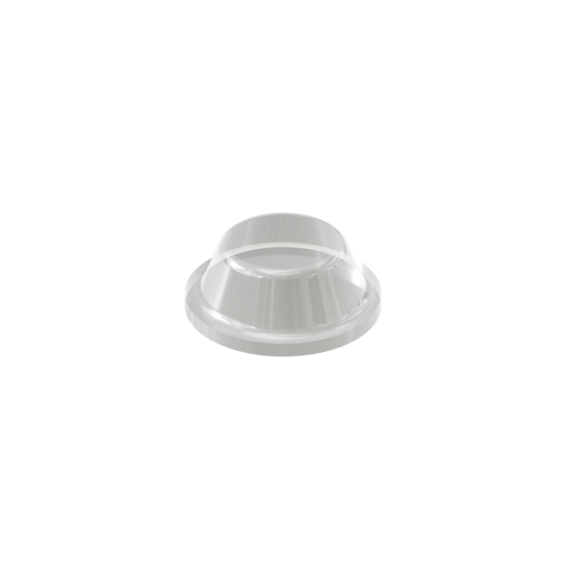 Clear PD2075 self-adhesive flat topped bumper measuring 8 mm x 3 mm