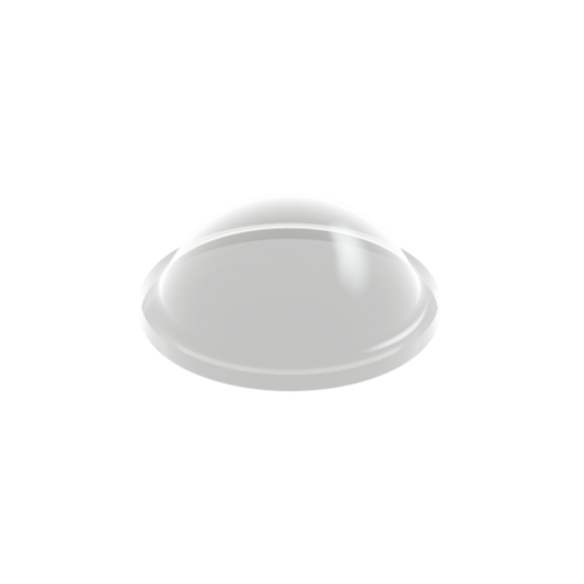Clear PD2095 self-adhesive domed bumper measuring 9.5 mm x 3.8 mm