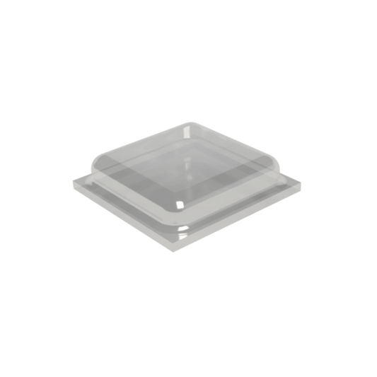 Clear PD2100 self-adhesive square bumper measuring 10 mm x 2.5 mm