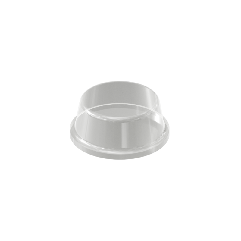 Clear PD2104 self-adhesive flat topped bumper measuring 10 mm x 4 mm