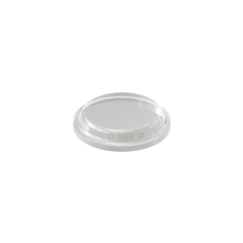 Clear PD2120 self-adhesive flat topped bumper measuring 10.1 mm x 1.8 mm