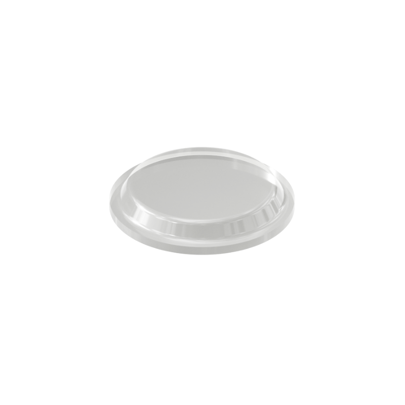 Clear PD2122 self-adhesive flat topped bumper measuring 12.7 mm x 1.8 mm
