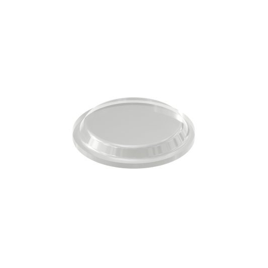 Clear PD2122 self-adhesive flat topped bumper measuring 12.7 mm x 1.8 mm