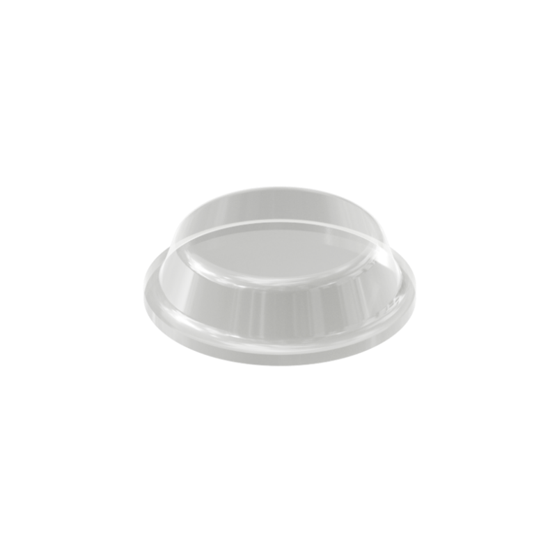 Clear PD2125 self-adhesive flat topped bumper measuring 12.7 mm x 3.5 mm