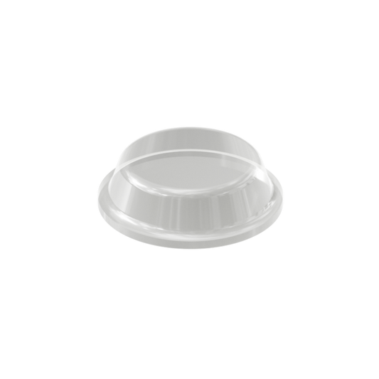 Clear PD2125 self-adhesive flat topped bumper measuring 12.7 mm x 3.5 mm