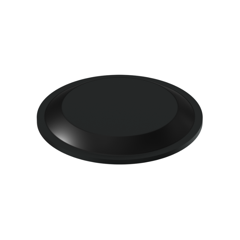 Black PD2191 self-adhesive flat topped bumper measuring 19 mm x 1.9 mm