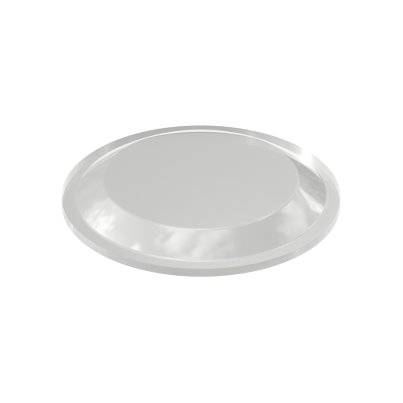 Clear PD2191 self-adhesive flat topped bumper measuring 19 mm x 1.9 mm