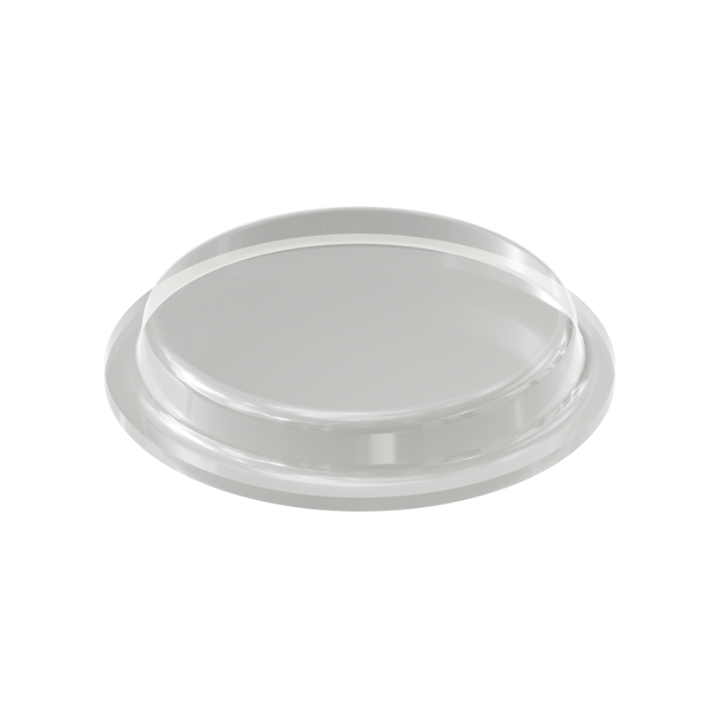 Clear PD2204 self-adhesive flat topped bumper measuring 19.7 mm x 3.5 mm