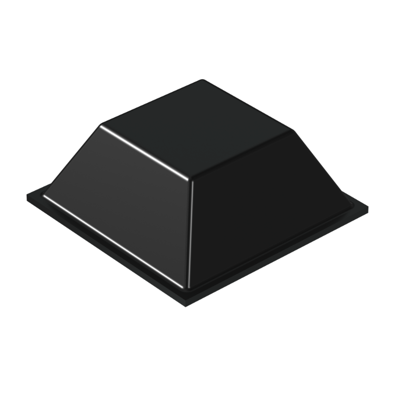 Black PD2205 self-adhesive square bumper measuring 20.5 mm x 7.5 mm