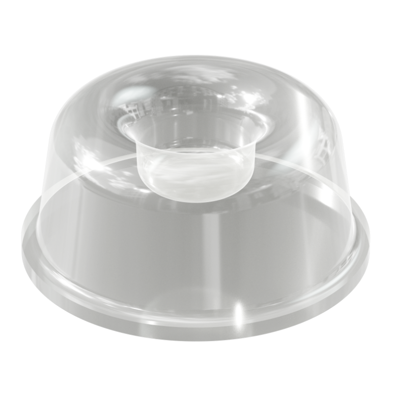 Clear PD2210 self-adhesive recessed bumper measuring 22.3 mm x 10.1 mm