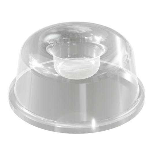 Clear PD2210 self-adhesive recessed bumper measuring 22.3 mm x 10.1 mm